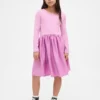 Vestito moderno per bambina in tessuto misto