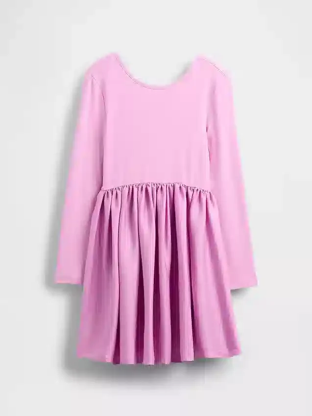 Vestito moderno per bambina in tessuto misto