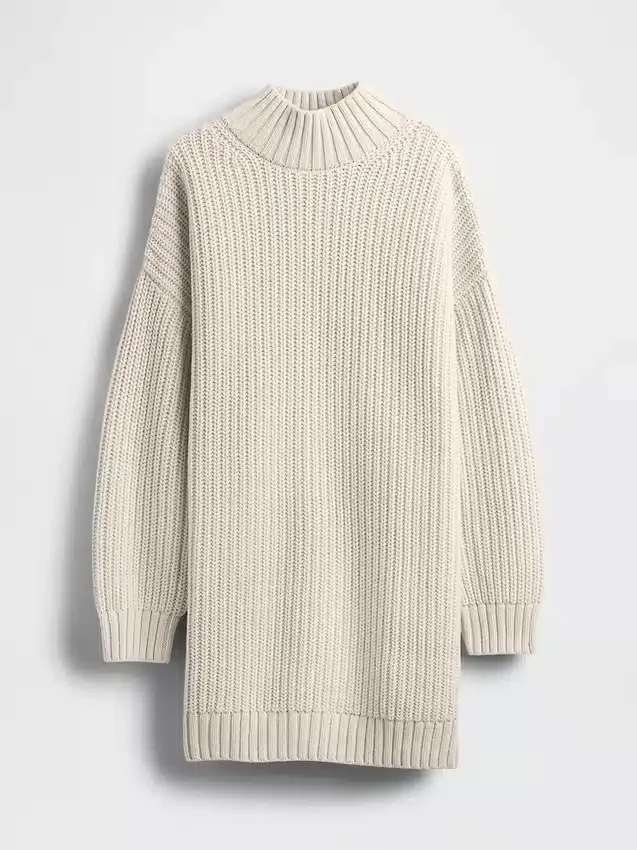 Vestito oversize a maglione con collo alto