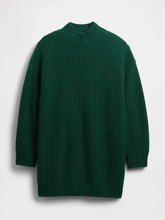 Vestito oversize a maglione con collo alto