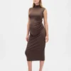 Vestito premaman moderno con collo alto