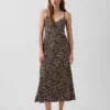 Vestito sottoveste midi con stampa zebrata