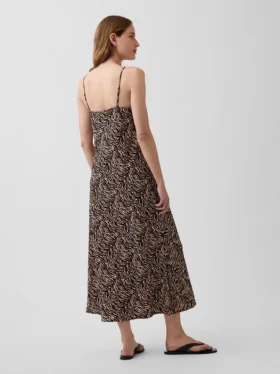 Vestito sottoveste midi con stampa zebrata