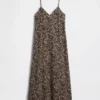 Vestito sottoveste midi con stampa zebrata