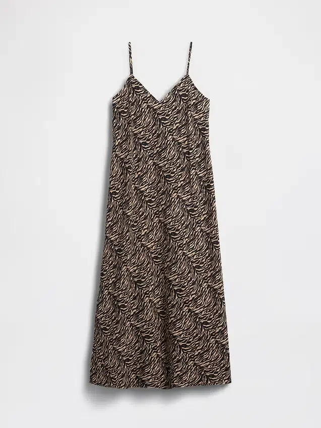 Vestito sottoveste midi con stampa zebrata
