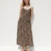Vestito sottoveste midi con stampa zebrata