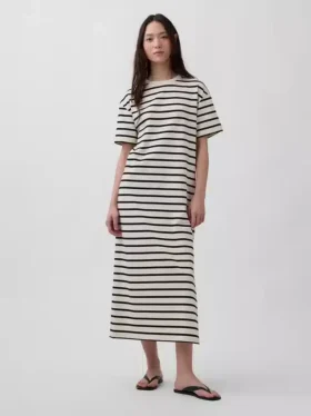 Vestito T-shirt maxi oversize in tessuto pesante