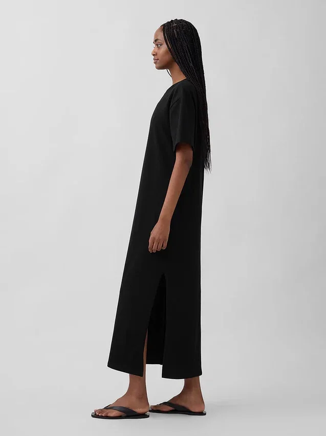Vestito T-shirt maxi oversize in tessuto pesante