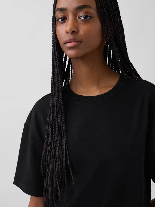 Vestito T-shirt maxi oversize in tessuto pesante