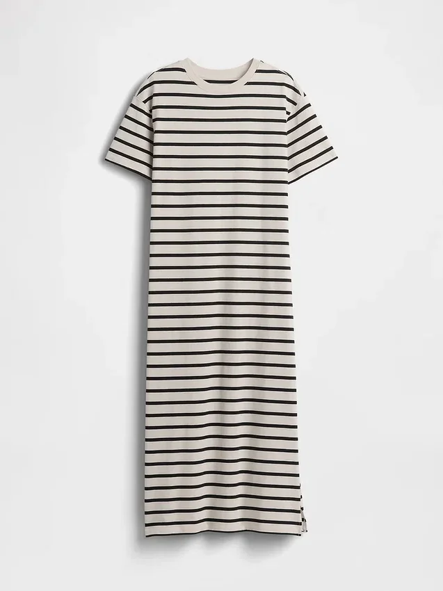Vestito T-shirt maxi oversize in tessuto pesante