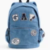 Zaino in denim per bambini con toppe con logo