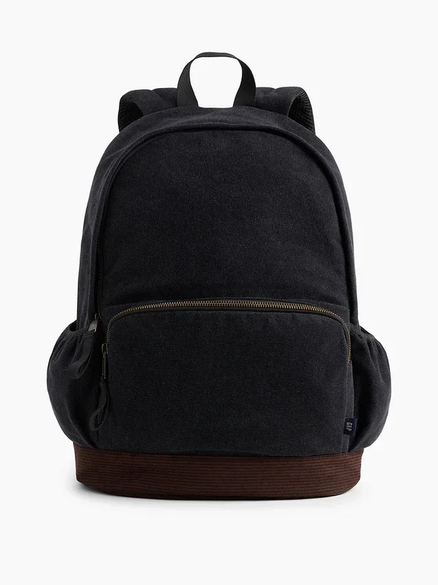 Zaino per bambini in denim e velluto a coste