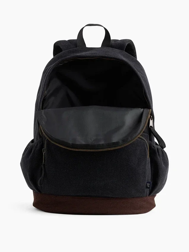 Zaino per bambini in denim e velluto a coste